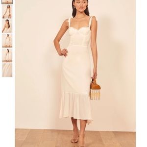 Reformation Nikita dress in ivory.